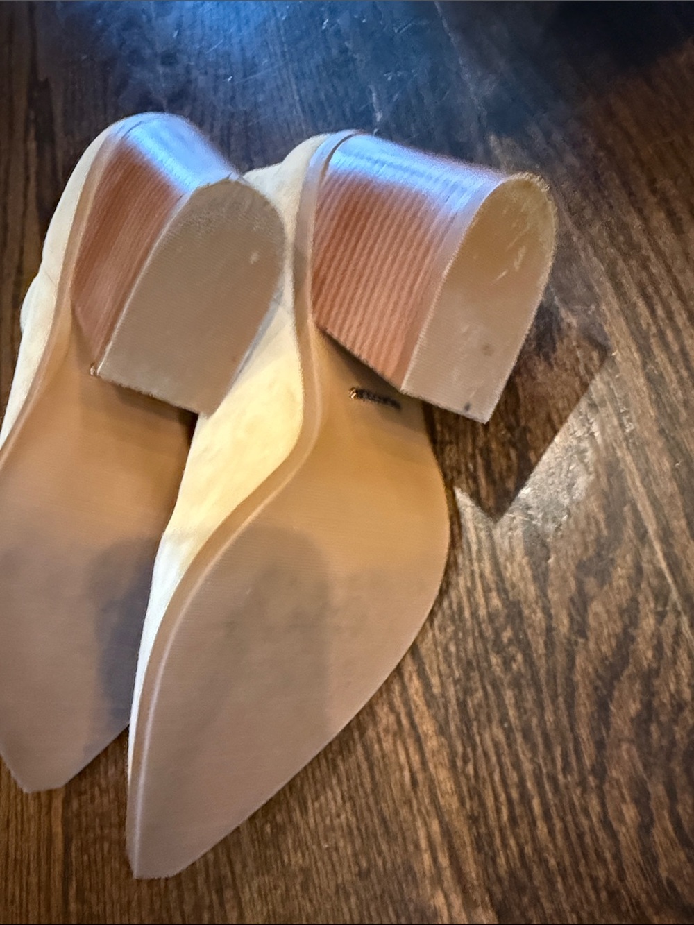 Gianni Bini Tan Suede Ankle Booties with Stacked Heel - Picture 4 of 5